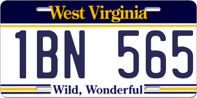 WV license plate 1BN565