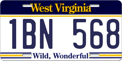 WV license plate 1BN568
