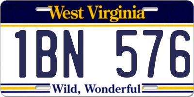 WV license plate 1BN576
