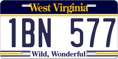 WV license plate 1BN577