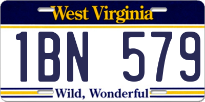 WV license plate 1BN579