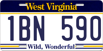 WV license plate 1BN590