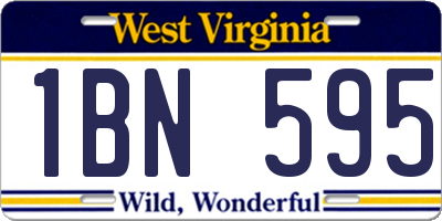 WV license plate 1BN595