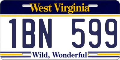 WV license plate 1BN599