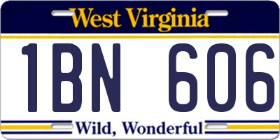 WV license plate 1BN606