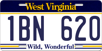 WV license plate 1BN620