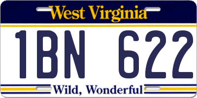 WV license plate 1BN622