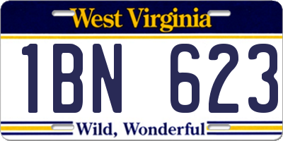 WV license plate 1BN623