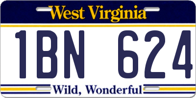 WV license plate 1BN624