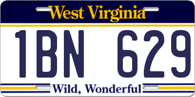 WV license plate 1BN629