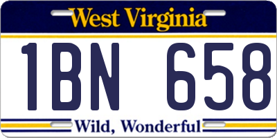 WV license plate 1BN658