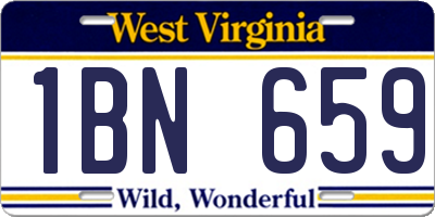 WV license plate 1BN659