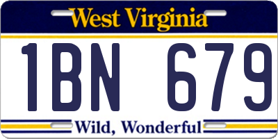 WV license plate 1BN679