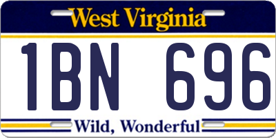 WV license plate 1BN696