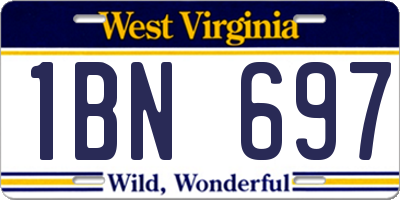 WV license plate 1BN697