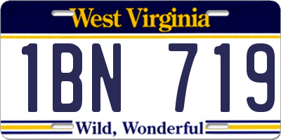 WV license plate 1BN719