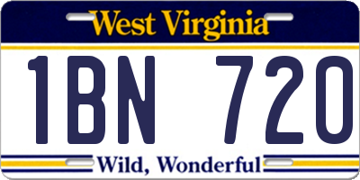 WV license plate 1BN720