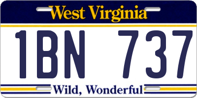 WV license plate 1BN737
