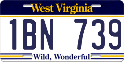 WV license plate 1BN739