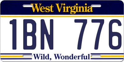WV license plate 1BN776