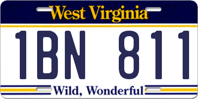 WV license plate 1BN811