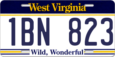 WV license plate 1BN823