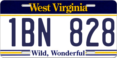 WV license plate 1BN828