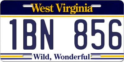 WV license plate 1BN856