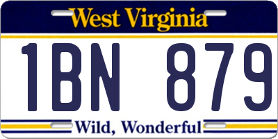 WV license plate 1BN879