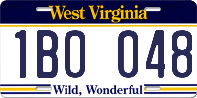 WV license plate 1BO048