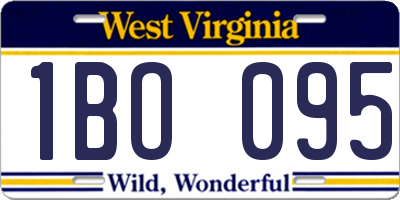 WV license plate 1BO095