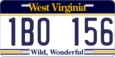 WV license plate 1BO156