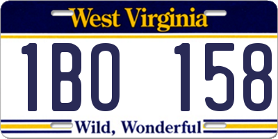 WV license plate 1BO158