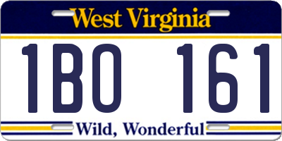 WV license plate 1BO161