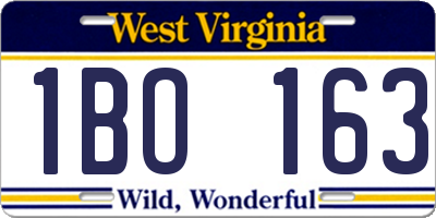 WV license plate 1BO163