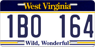WV license plate 1BO164