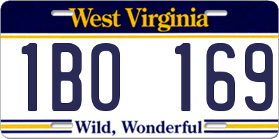 WV license plate 1BO169
