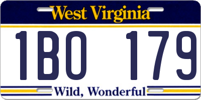 WV license plate 1BO179