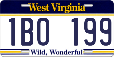 WV license plate 1BO199