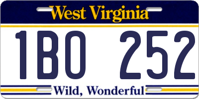 WV license plate 1BO252