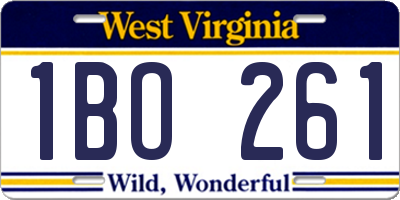 WV license plate 1BO261