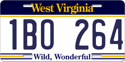 WV license plate 1BO264