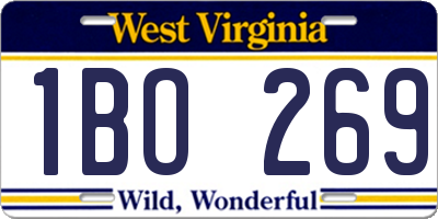WV license plate 1BO269