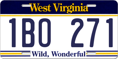 WV license plate 1BO271