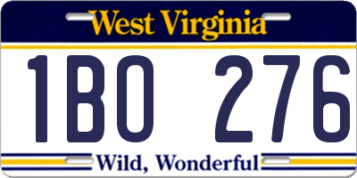 WV license plate 1BO276