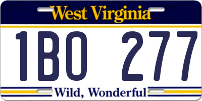 WV license plate 1BO277