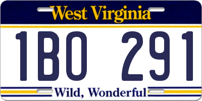WV license plate 1BO291