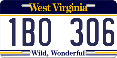 WV license plate 1BO306
