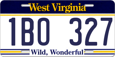 WV license plate 1BO327