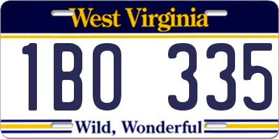 WV license plate 1BO335